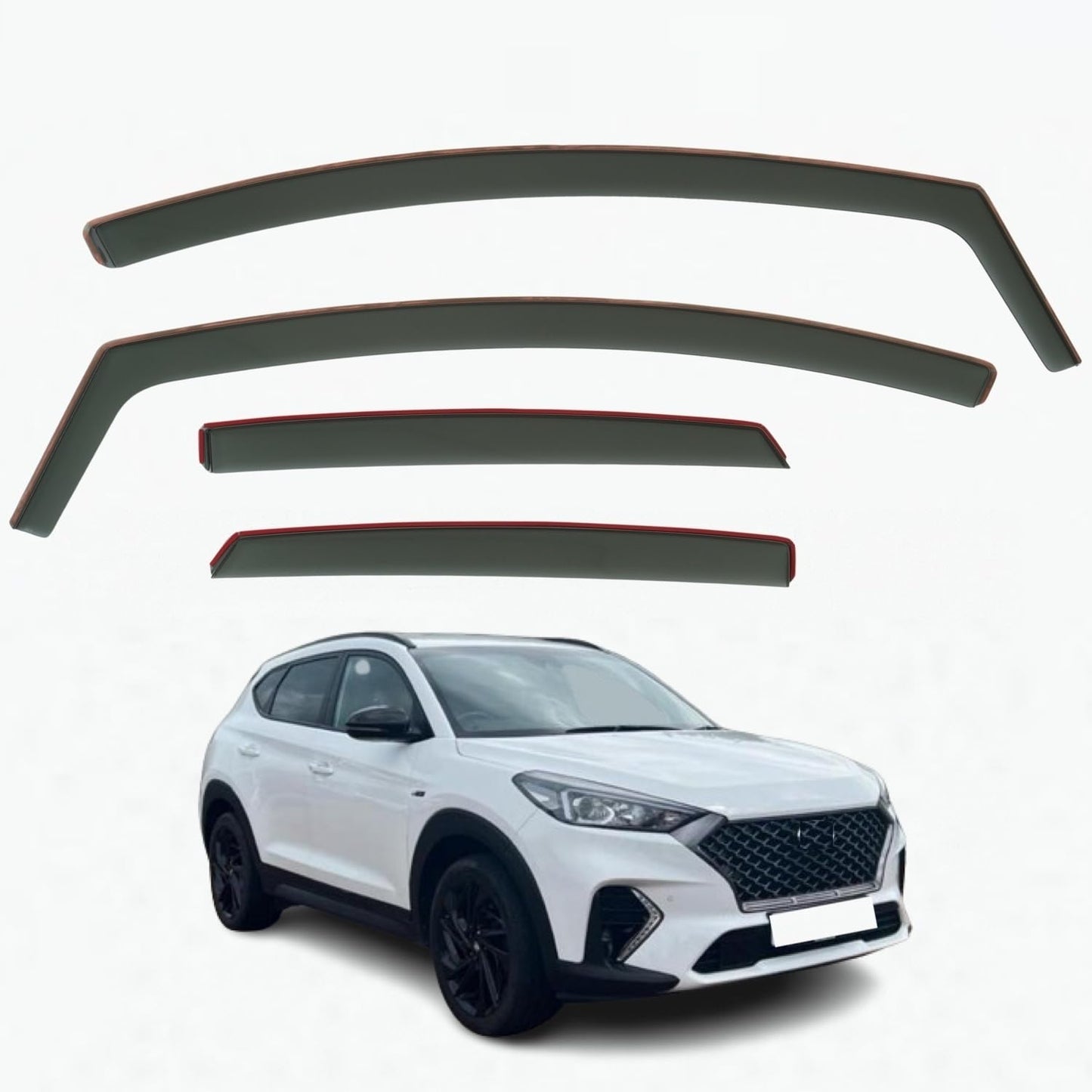 Set Of 4 Wind Deflectors Compatible with HYUNDAI TUCSON 2015 2016 2017 2018 2019 2020 Models.