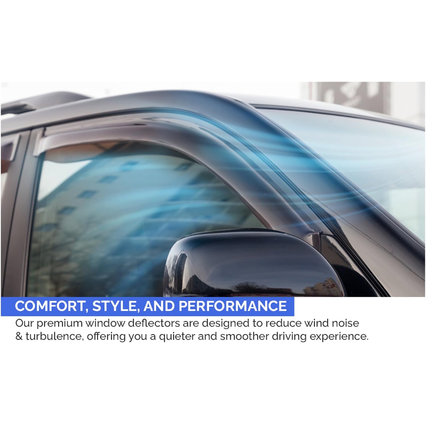 AirFlux Set Of 2 Wind Deflectors Compatible with FORD TRANSIT CONNECT MK2 2014 2015 2016 2017 2018 2019 2020 2021 2022 2023 Models.