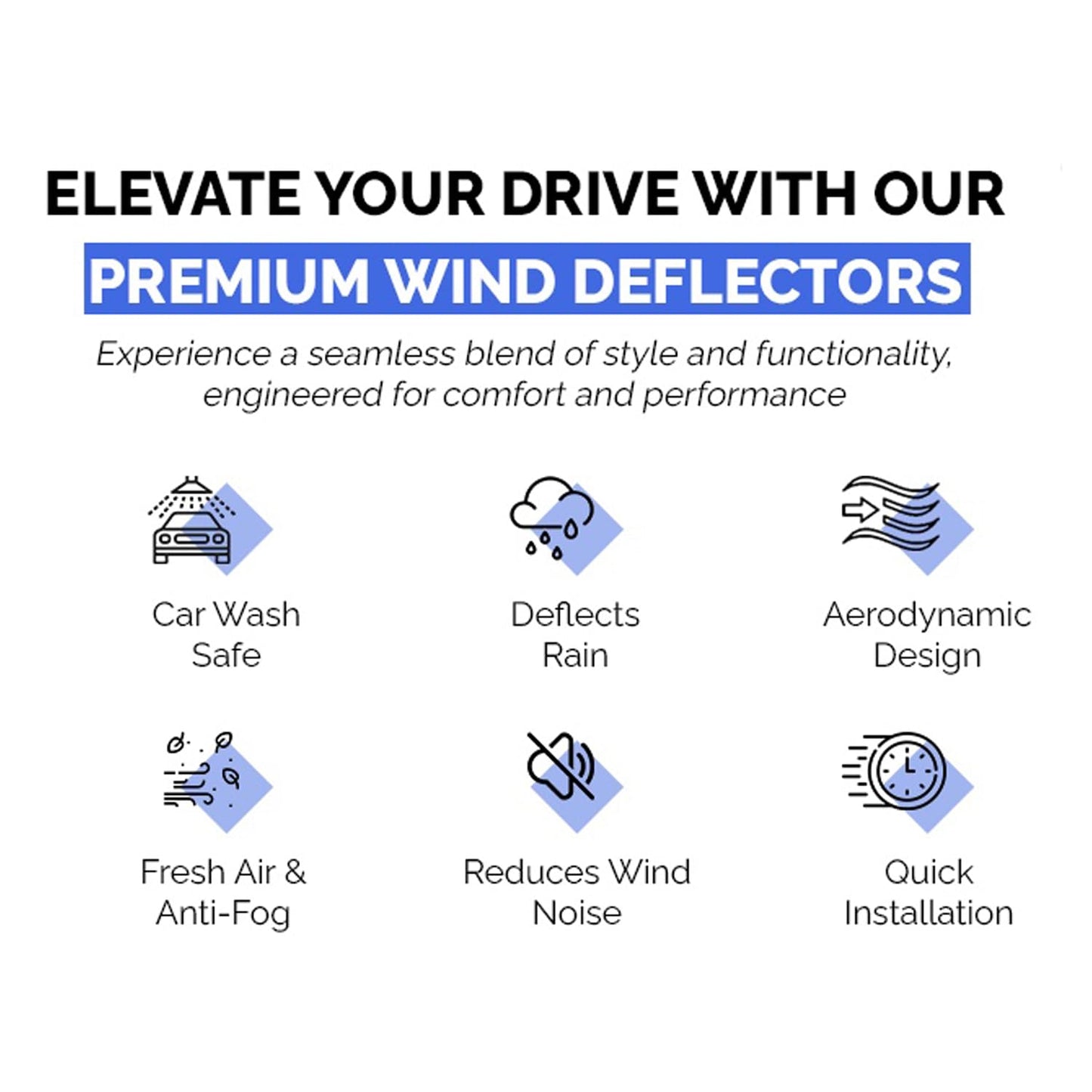 Set Of 4 Wind Deflectors Compatible with HYUNDAI TUCSON 2021 2022 2023 2024 2025