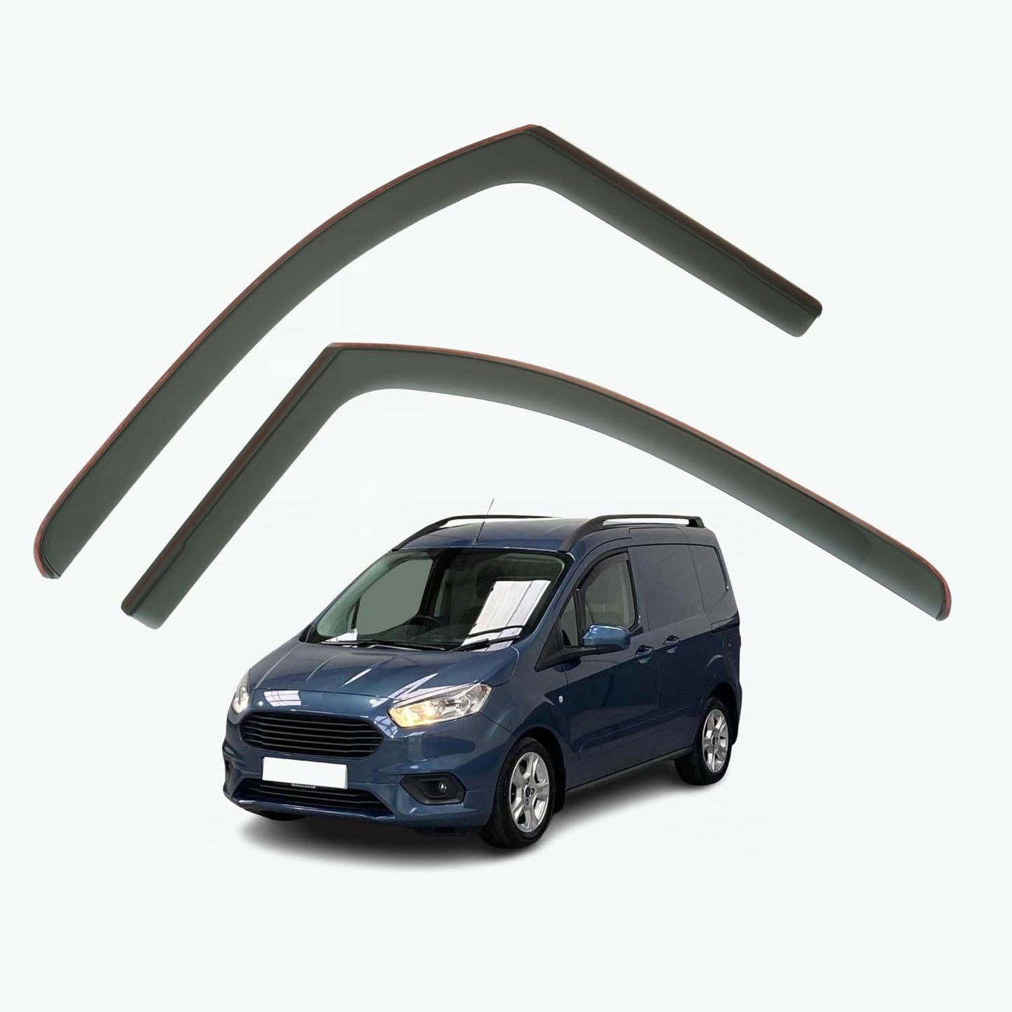Set Of 2 Wind Deflectors Compatible with FORD TRANSIT COURIER 2014 2015 2016 2017 2018 2019 2020 2021 2022 2023 Models.