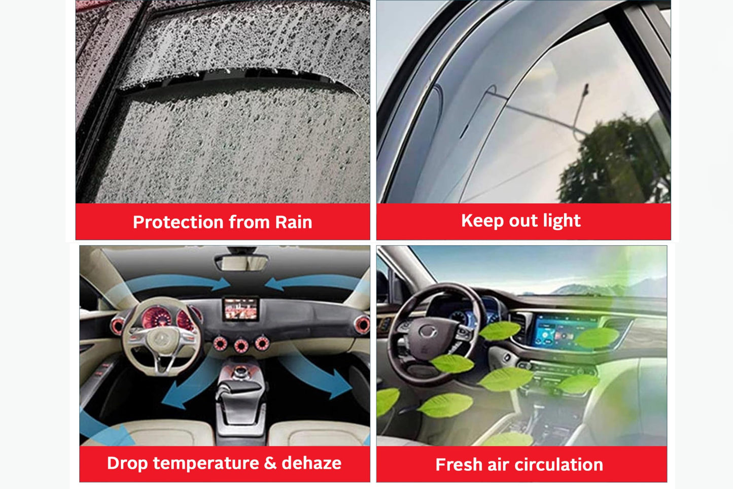 2 pcs Wind Deflectors For FORD TRANSIT CONNECT MK3 2024 2025 2026 Models. Connect Rain Guards, Connect Window Visors.