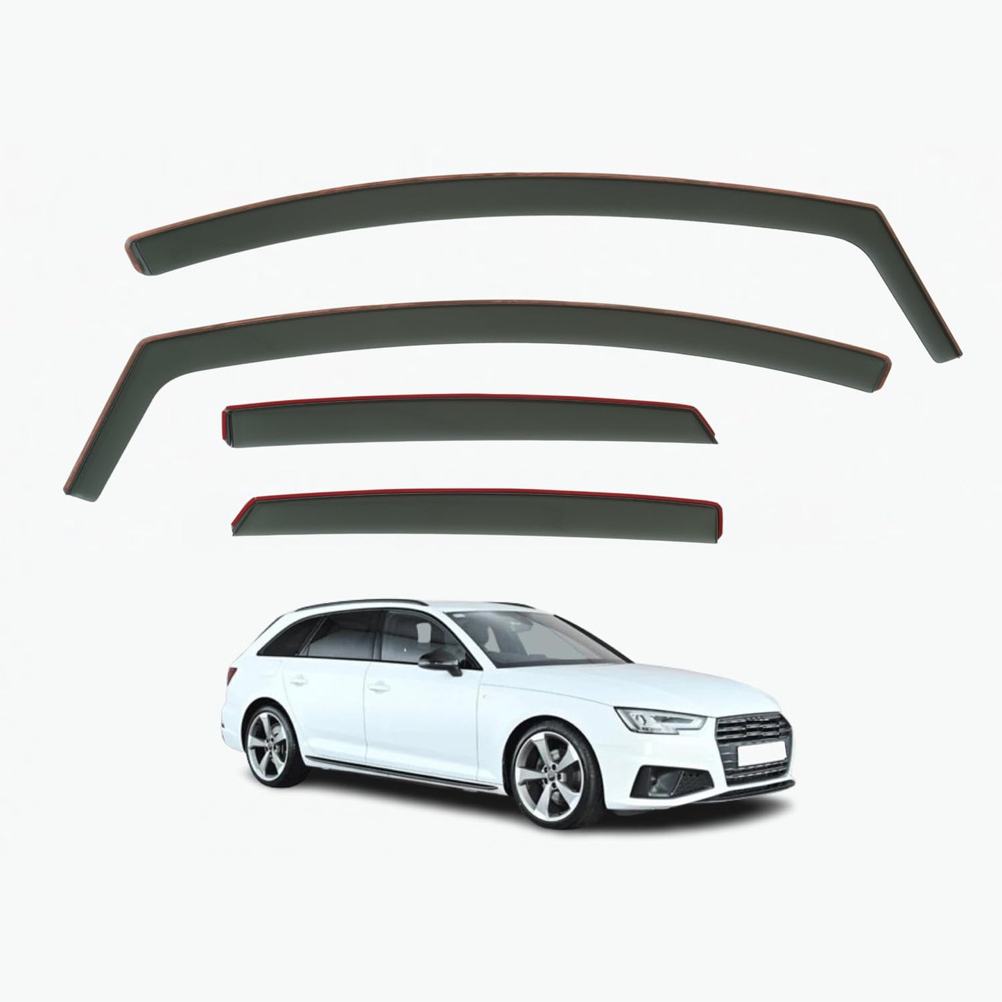 Set Of 4 Wind Deflectors Compatible with AUDI A4 S4 Avant 5-door Estate/Wagon 2016 2017 2018 2019 2020 2021 2022 2023 2024 Models.