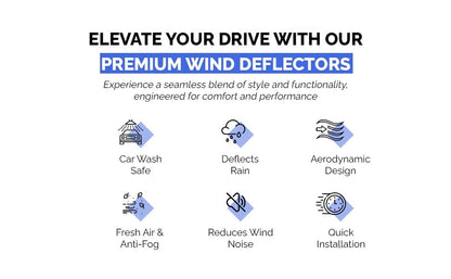 Set Of 2 Wind Deflectors Compatible with FORD GALAXY 2006 2007 2008 2009 2010 2011 2012 2013 2014 2015 Models.