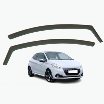 Set Of 2 Wind Deflectors Compatible with PEUGEOT 208 3-door HATCHBACK 2012 2013 2014 2015 2016 2017 2018 Models.