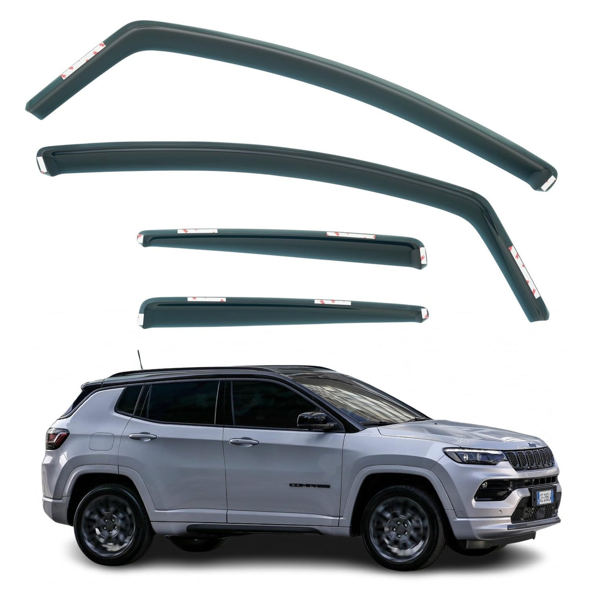 Jeep Compass MK2 Wind Deflectors 2017–2024, In-Channel