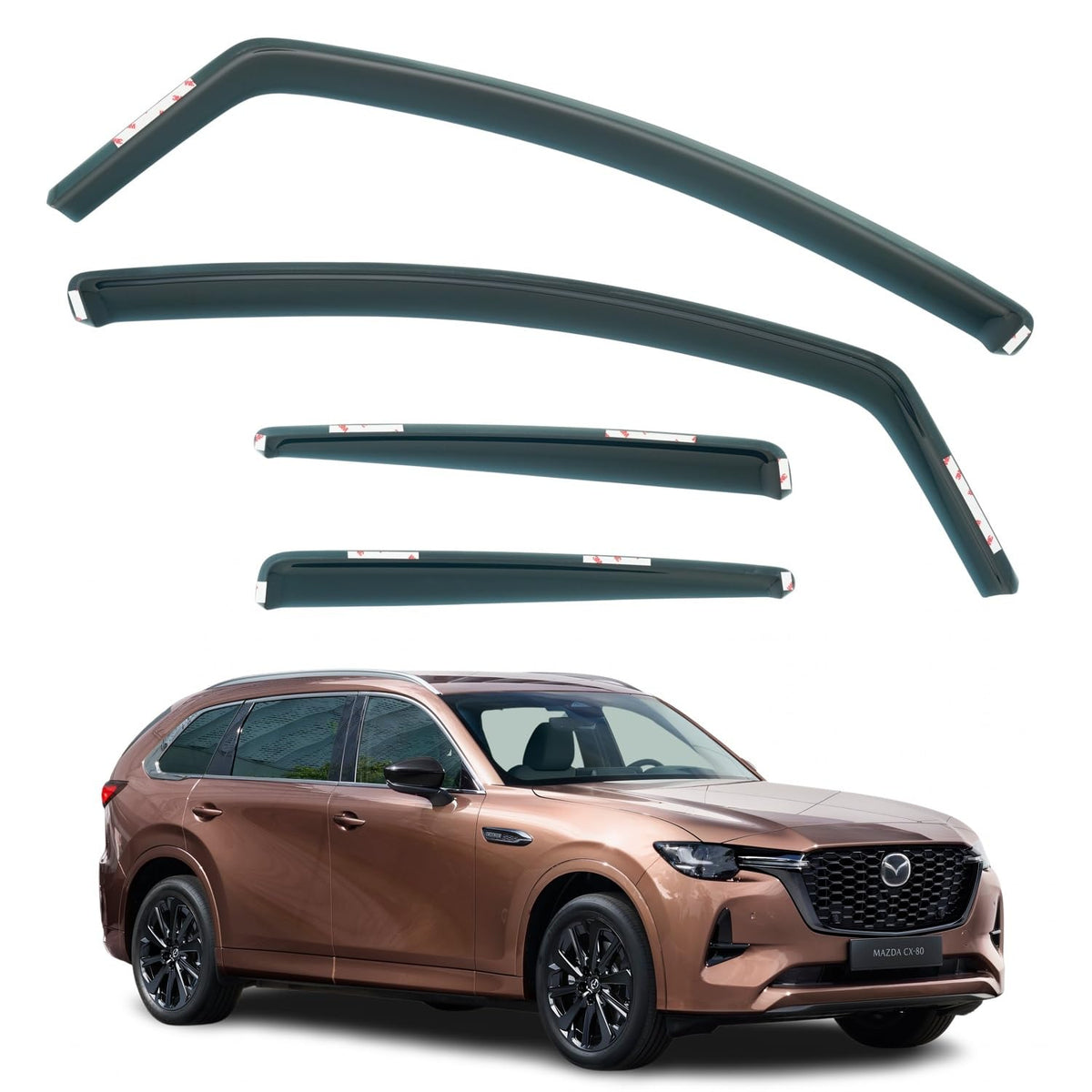 Mazda CX-80 Wind Deflectors 2024–2026, In-Channel