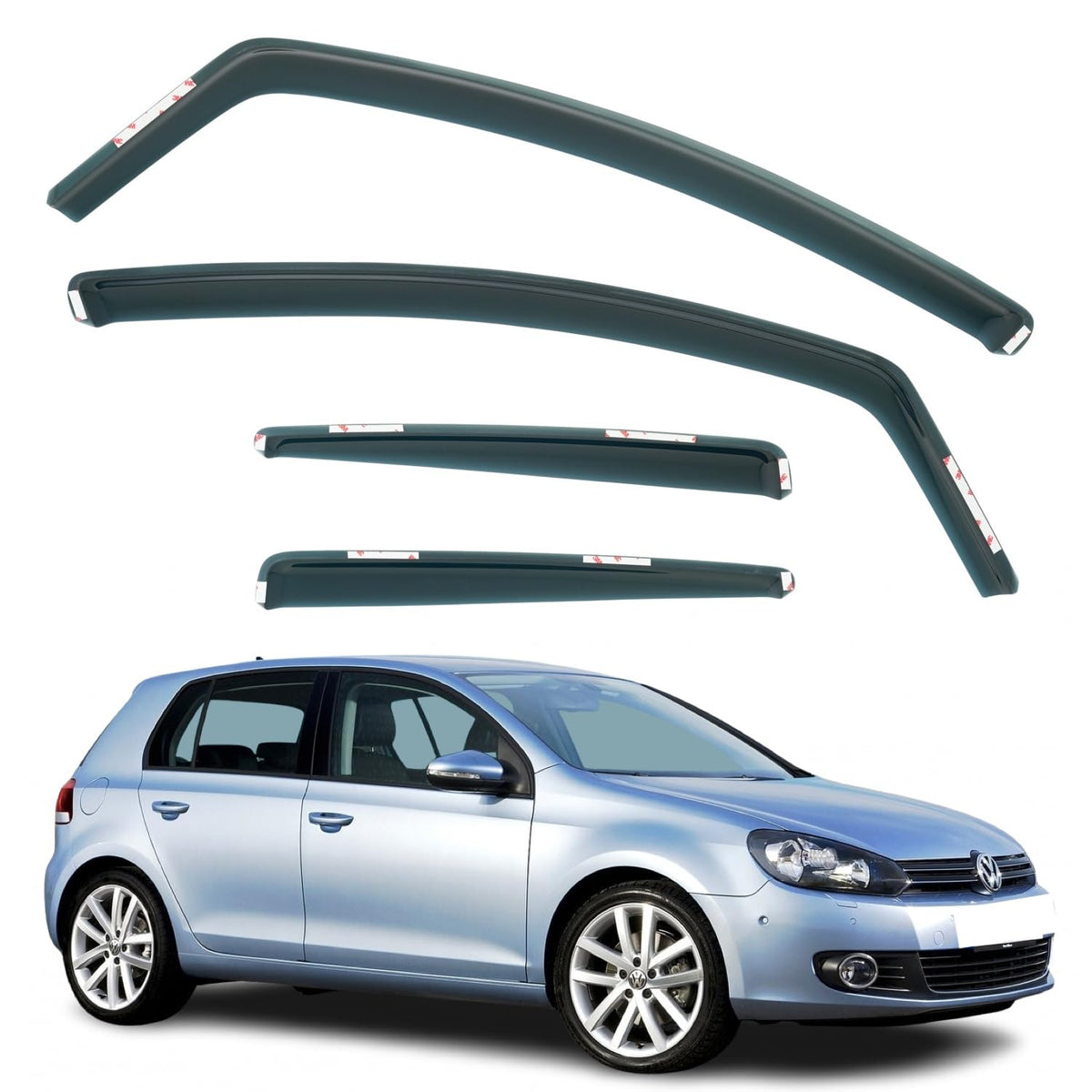 Volkswagen Golf MK6 Wind Deflectors 2009–2012, In-Channel