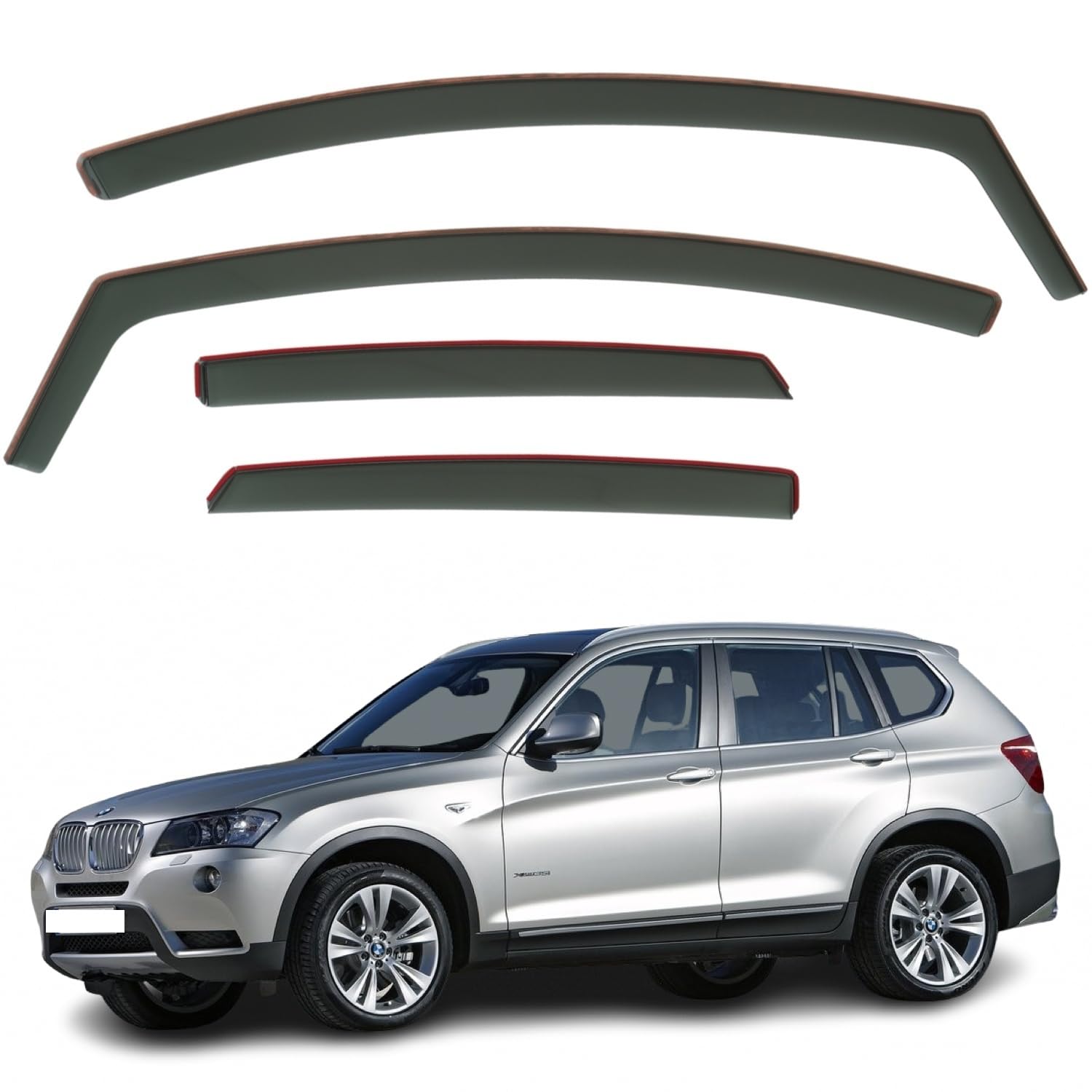 BMW X3 F25 Wind Deflectors 2010–2017, In-Channel