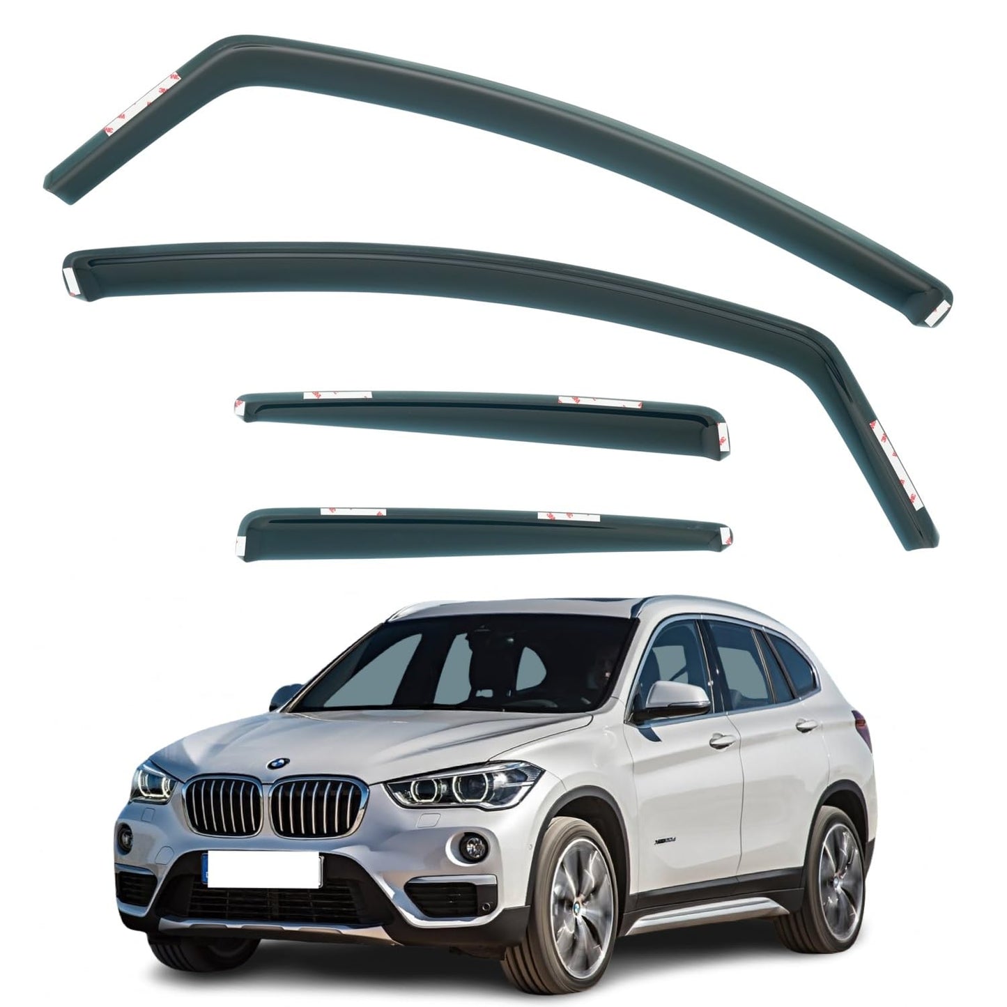 Set Of 4 Wind Deflectors Compatible with BMW X1 Series F48 5-door SUV 2016 2017 2018 2019 2020 2021 2022 Models.
