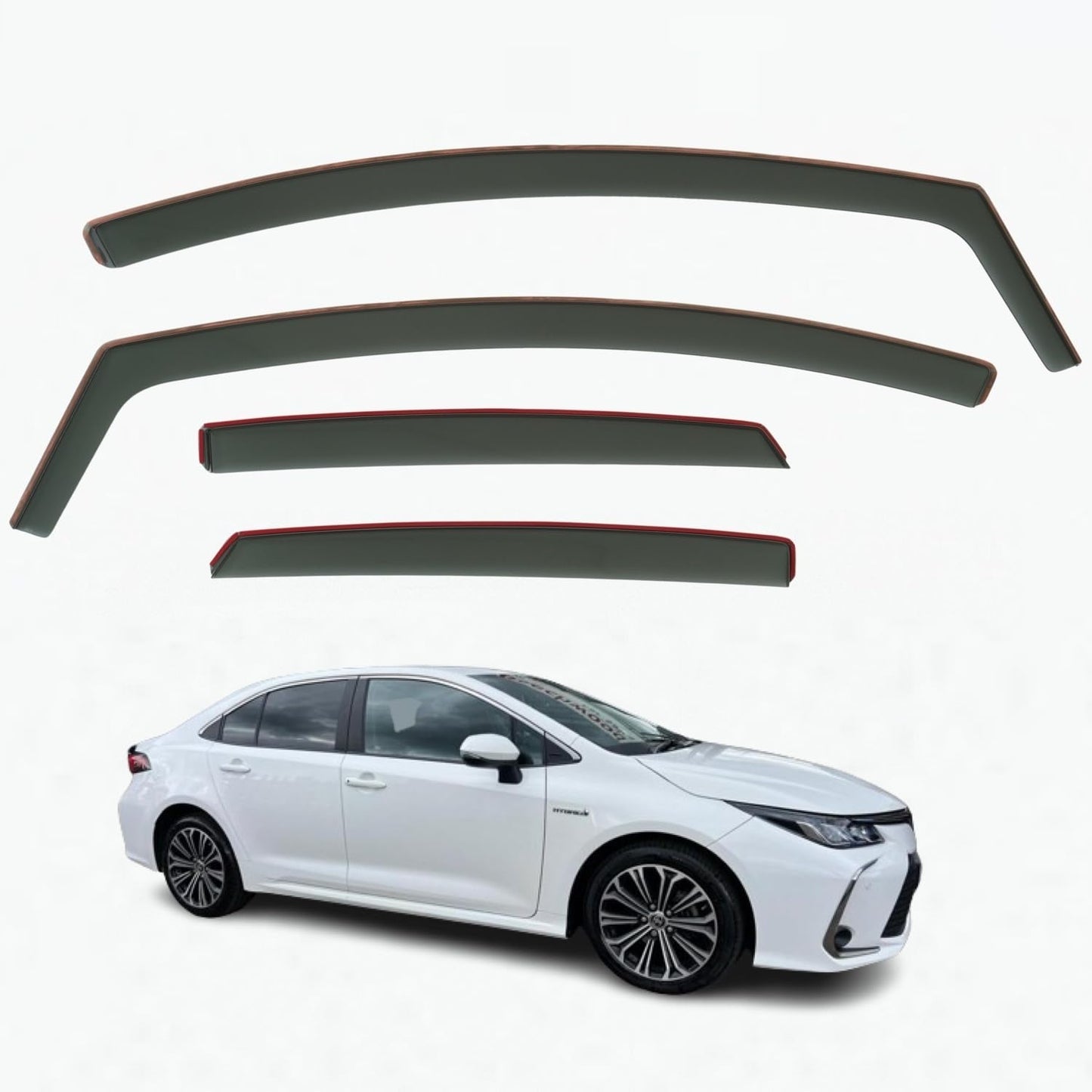 Set Of 4 Wind Deflectors Compatible with TOYOTA COROLLA 4-door Saloon/Sedan 2019 2020 2021 2022 2023 2024 2025 Models.