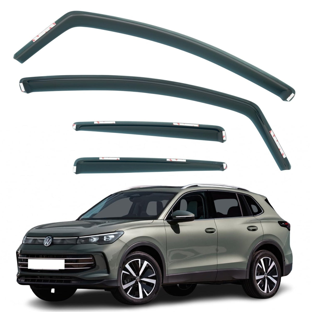Volkswagen Tiguan Wind Deflectors 2024–2026, In-Channel