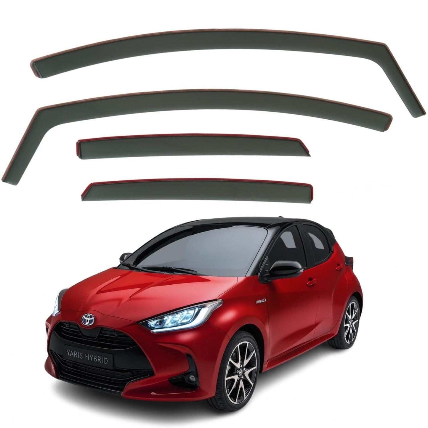 Set Of 4 Wind Deflectors Compatible with TOYOTA YARIS 5-door Hatchback 2021 2022 2023 2024 2025 2026 Models.