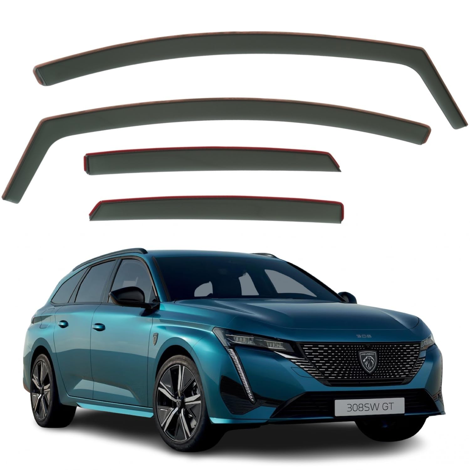 Peugeot 308 MK3 Wind Deflectors 2022–2026, In-Channel