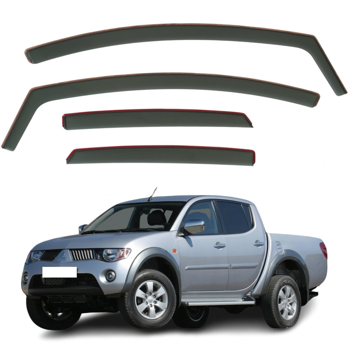 Mitsubishi L200 Wind Deflectors 2006–2014, In-Channel