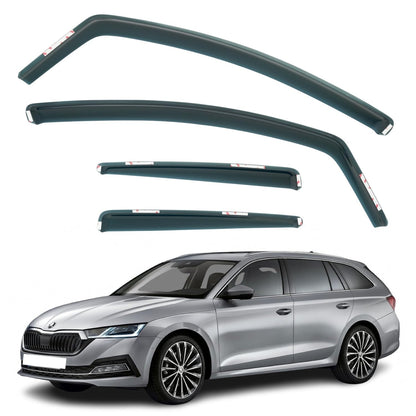 Set Of 4 Wind Deflectors Compatible with SKODA OCTAVIA 5-door ESTATE/WAGON 2020 2021 2022 2023 2024 2025 Models