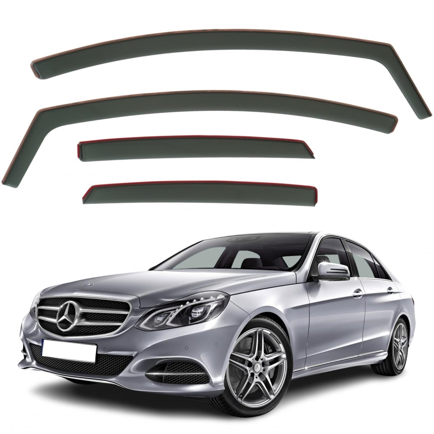 Set Of 4 Wind Deflectors Compatible with MERCEDES-BENZ E-Class W212 4-door SALOON/SEDAN 2010 2011 2012 2013 2014 2015 2016 Models.