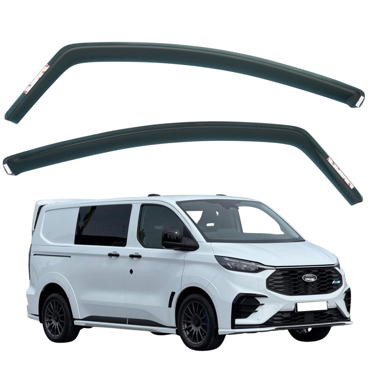 Ford Transit Custom MK2 Wind Deflectors 2024–2027, In-Channel