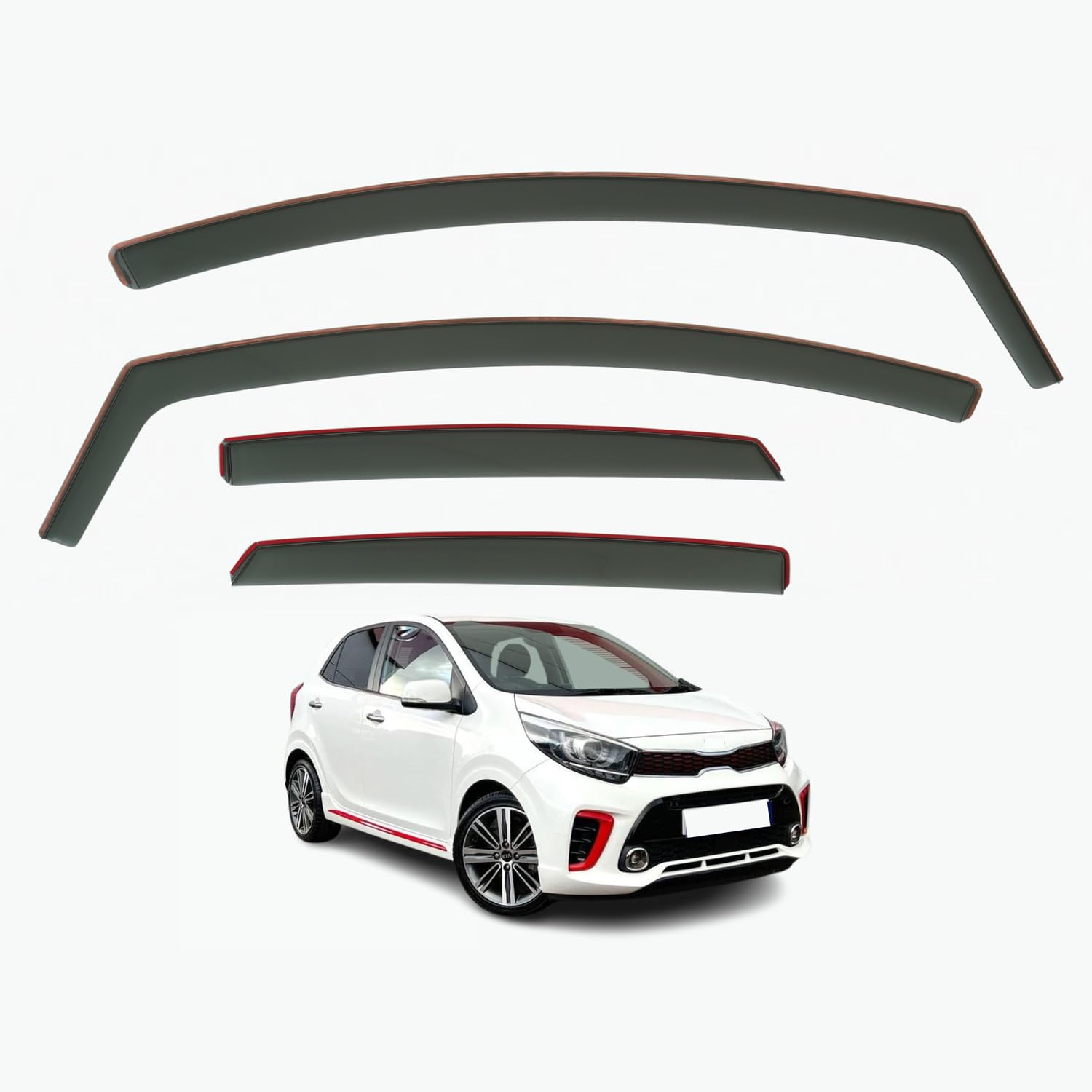 Kia Picanto Wind Deflectors 2017–2025, In-Channel