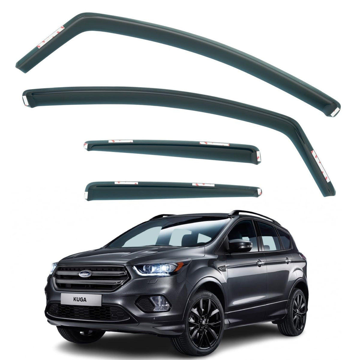Ford Kuga MK2 Wind Deflectors 2012–2020, In-Channel