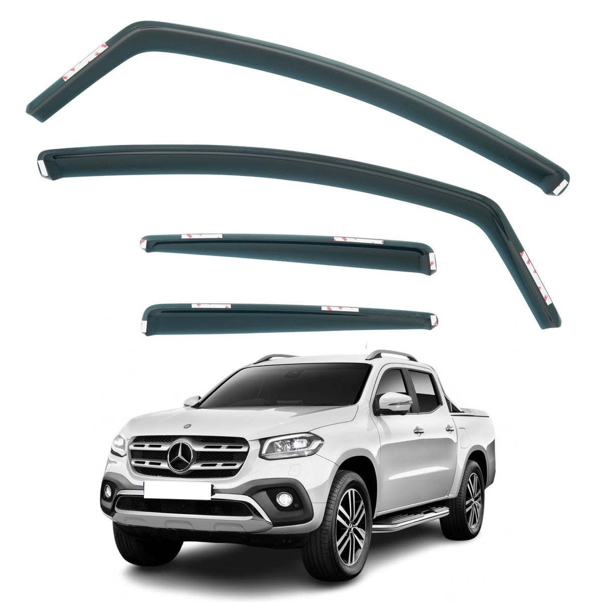 Mercedes-Benz X-Class W470 Wind Deflectors 2017–2020, In-Channel