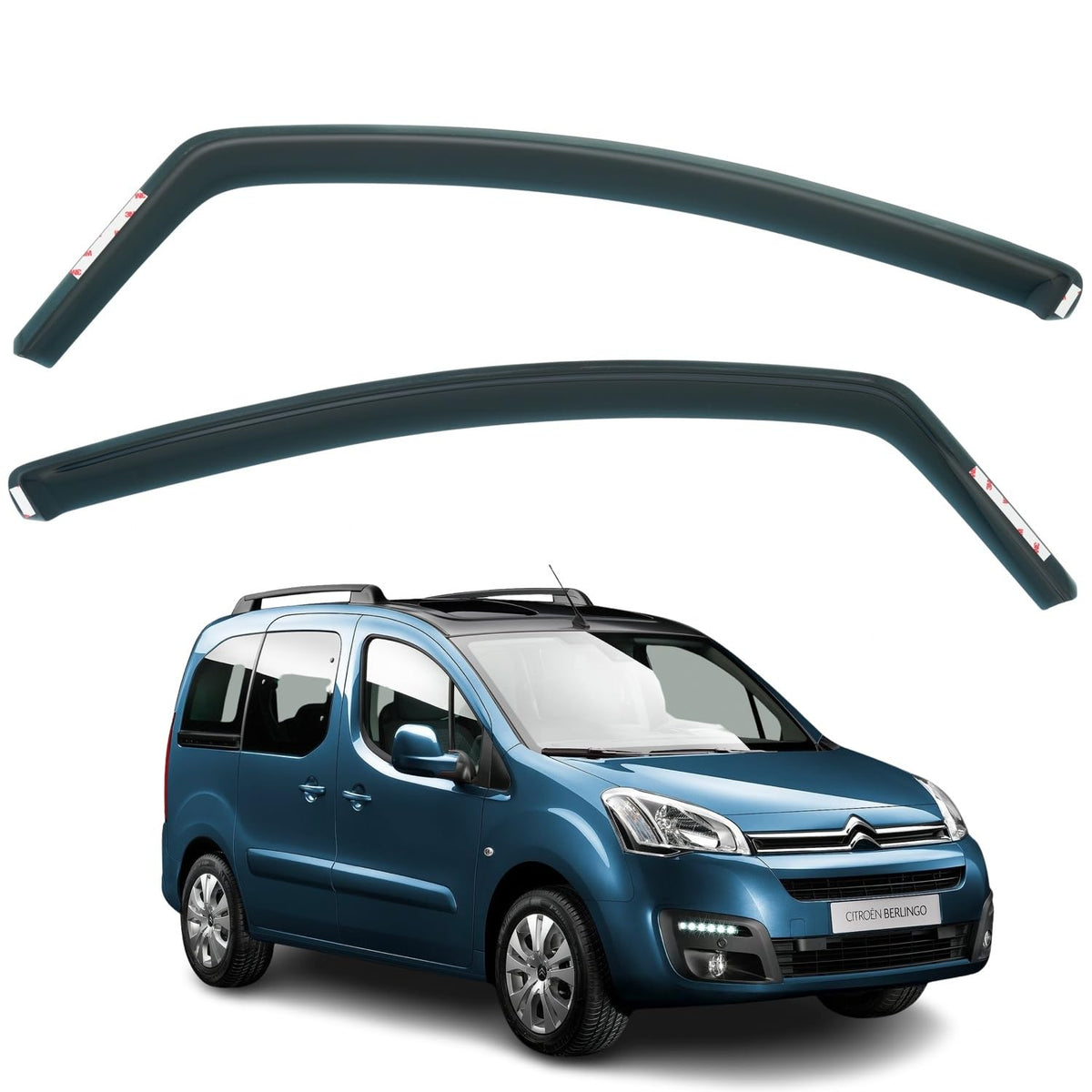 Citroën Berlingo MK2 Wind Deflectors 2008–2017, In-Channel