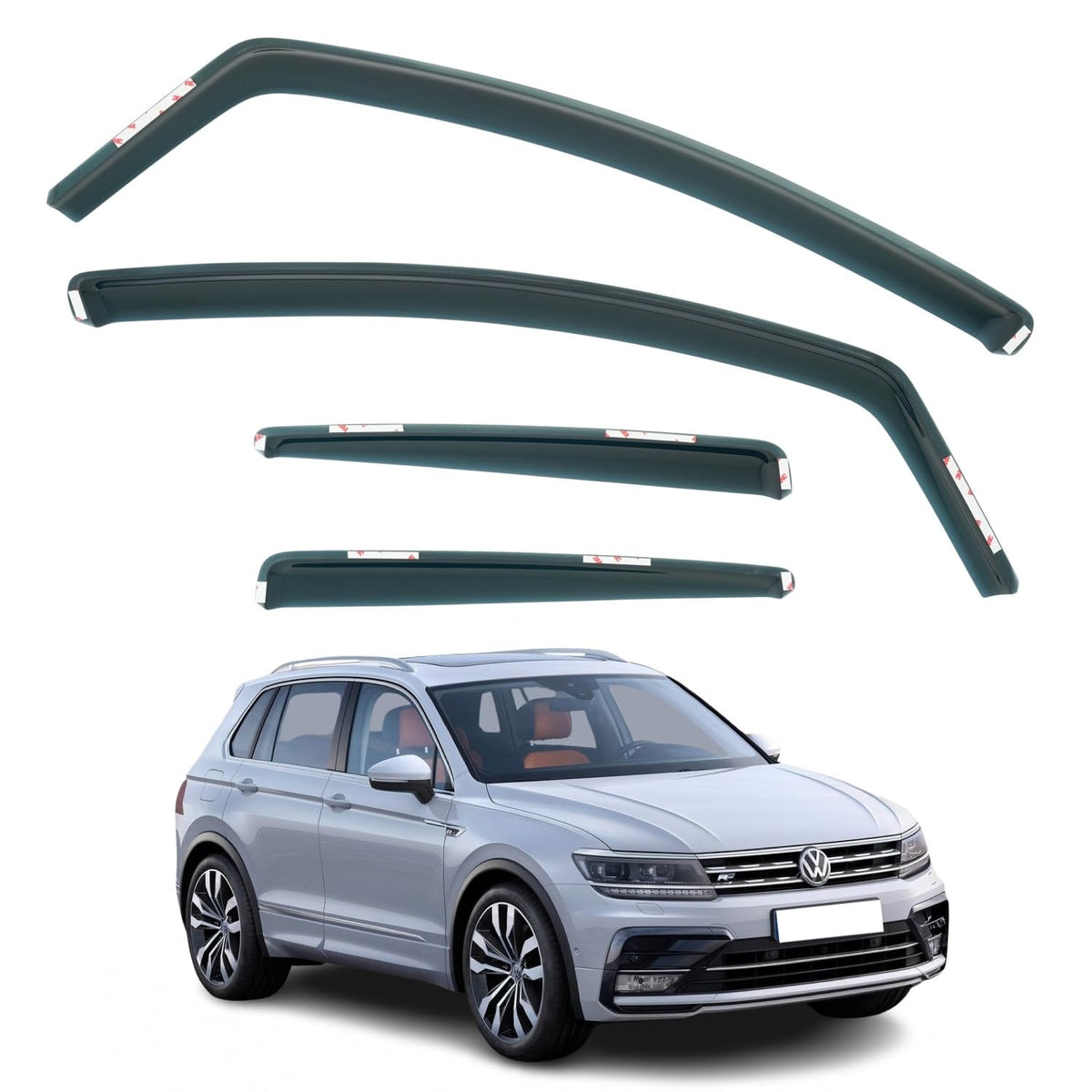 Volkswagen Tiguan MK2 Wind Deflectors 2016–2025, In-Channel