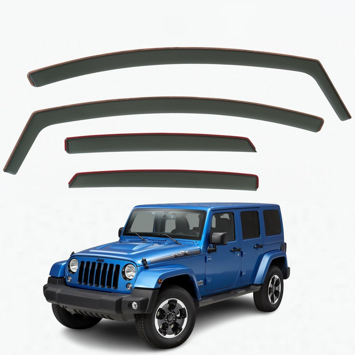 Jeep Wrangler Wind Deflectors 2007–2017, In-Channel