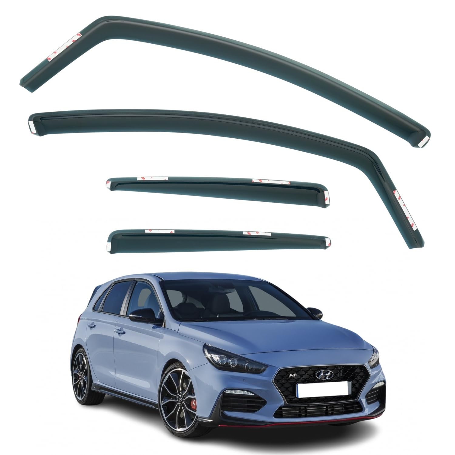 Hyundai i30 MK3 Wind Deflectors 2017–2025, In-Channel
