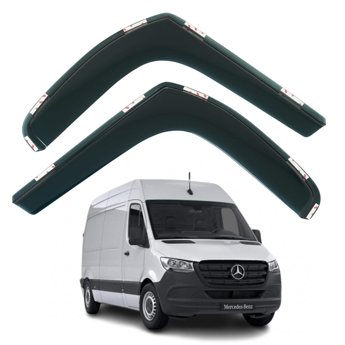 Mercedes-Benz Sprinter W907 W910 Wind Deflectors 2018–2027, In-Channel