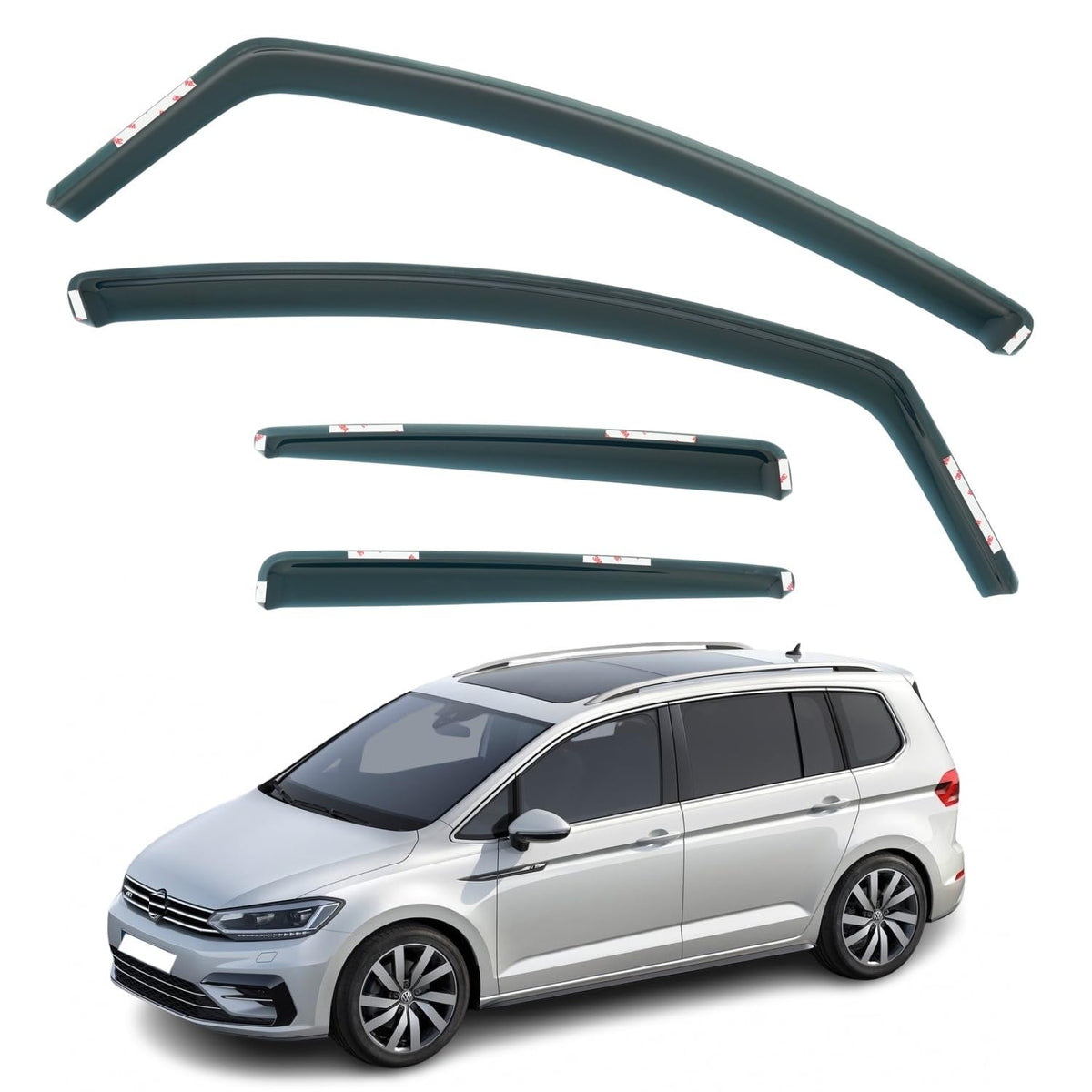 Volkswagen Touran MK2 Wind Deflectors 2016–2026, In-Channel