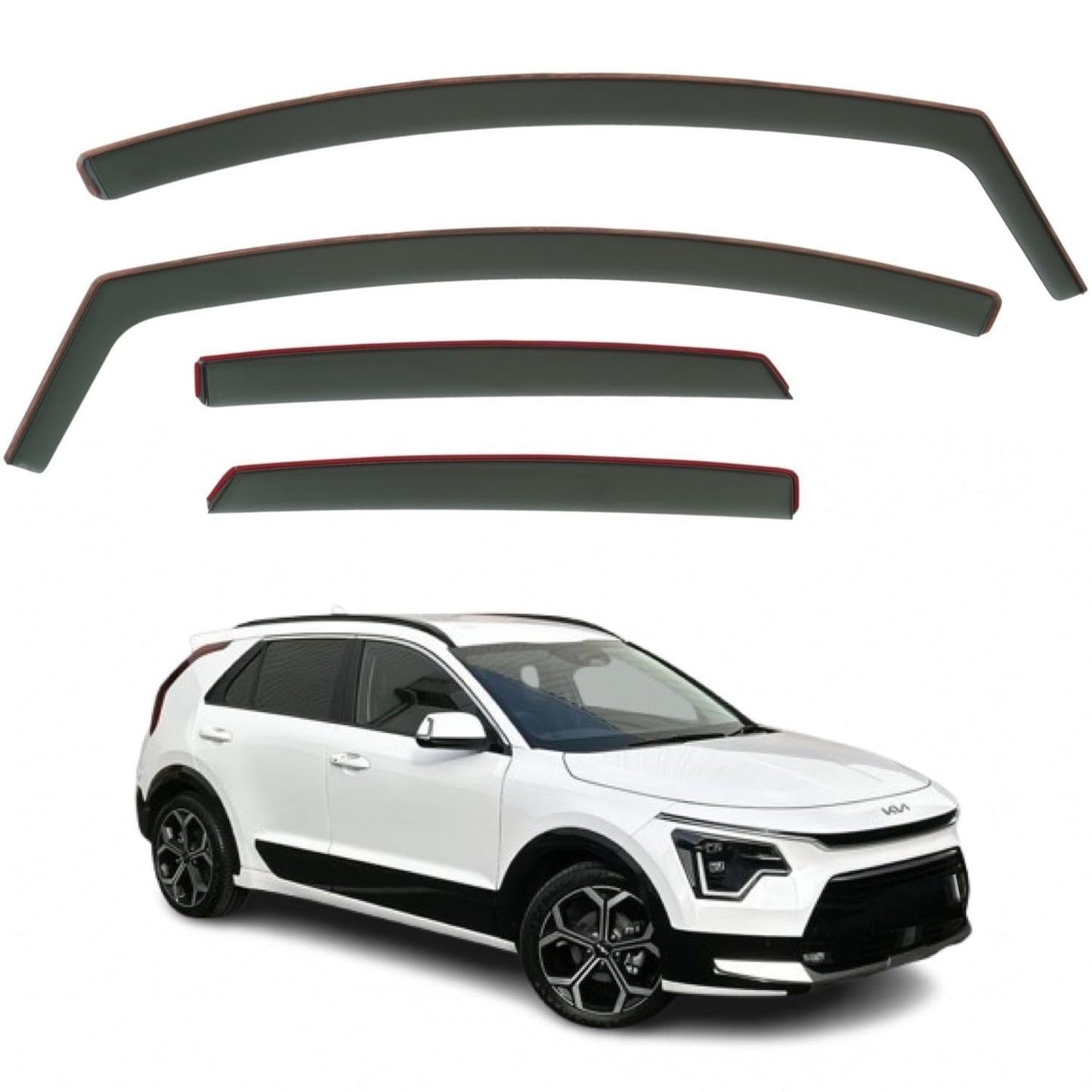 Set Of 4 Wind Deflectors Compatible with KIA NIRO 2023 2024 2025 2026 Models.