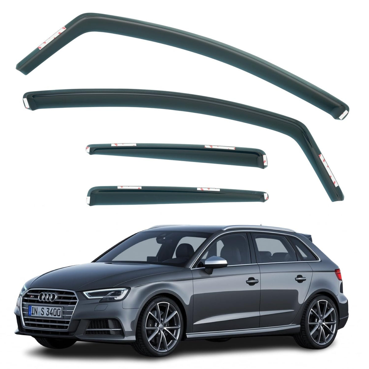 Audi A3 Wind Deflectors 2013–2020, In-Channel