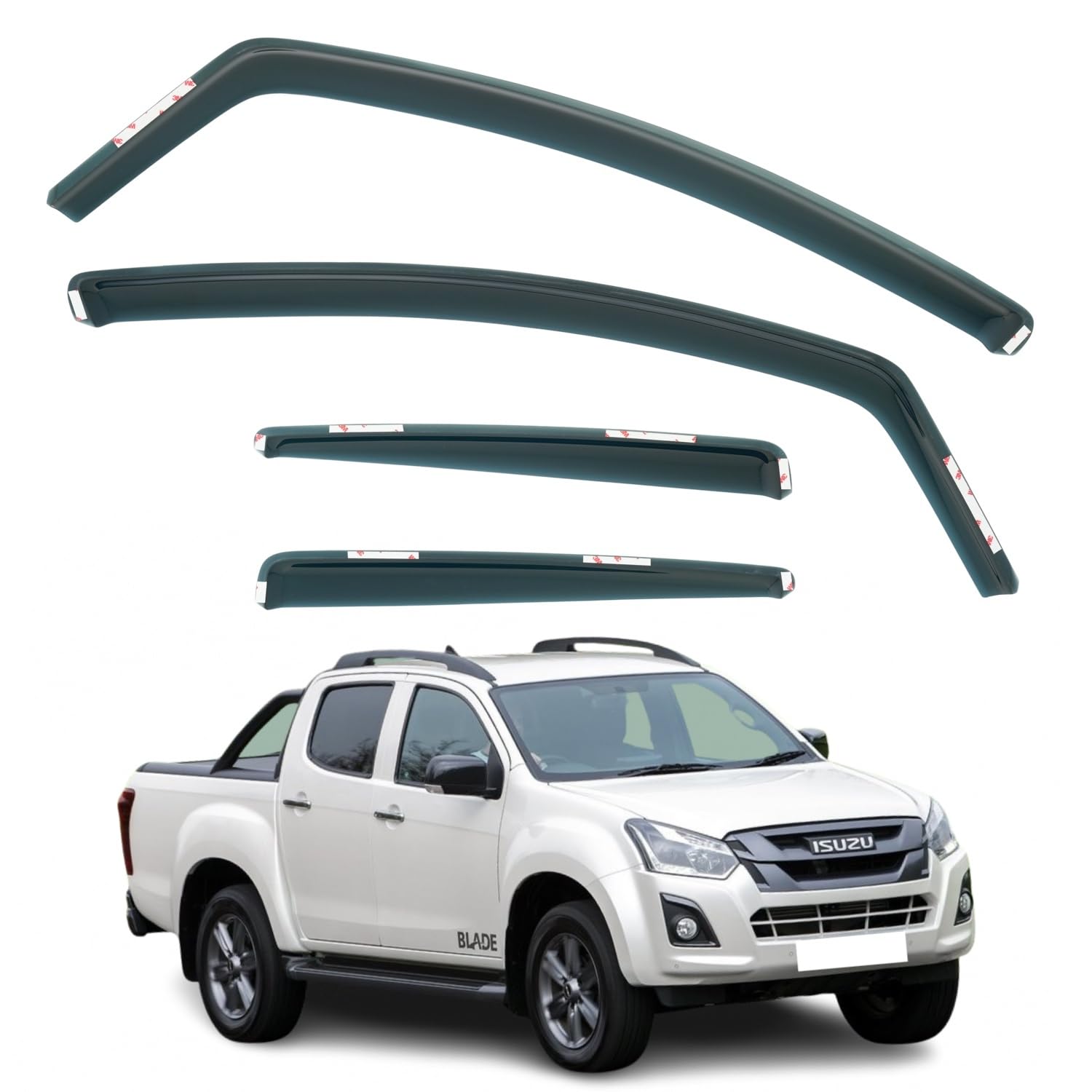 Isuzu D-Max Wind Deflectors 2012–2020, In-Channel