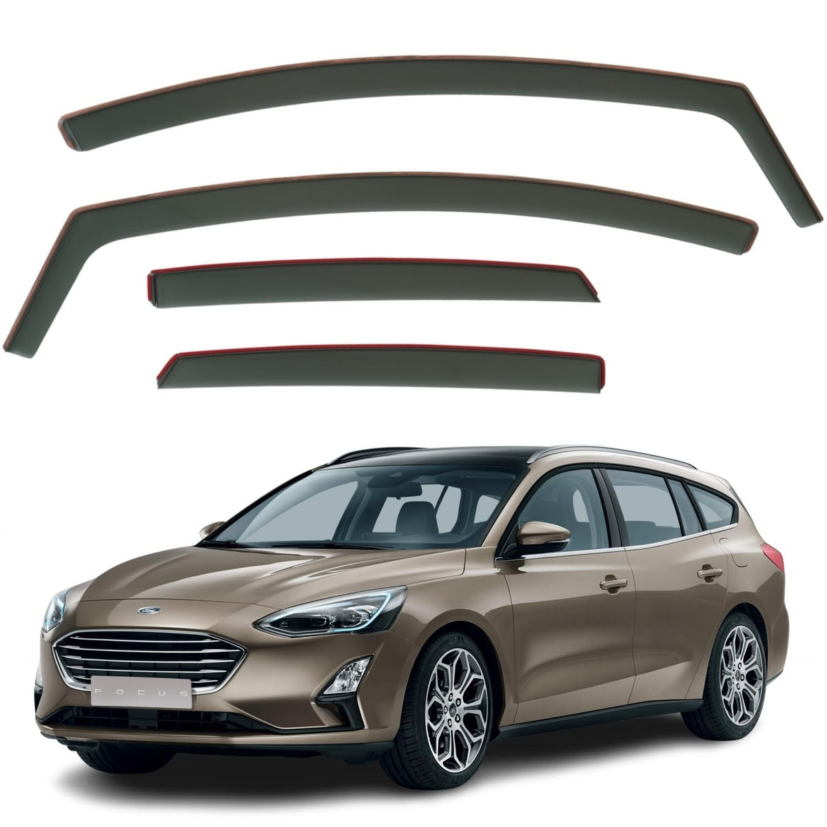 Ford Focus MK4 Wind Deflectors 2018–2025, In-Channel