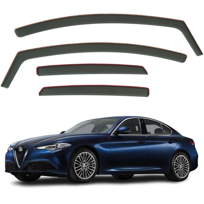 Set Of 4 Wind Deflectors Compatible with ALFA ROMEO GIULIA 2016 2017 2018 2019 2020 2021 2022 2023 2024 Models.