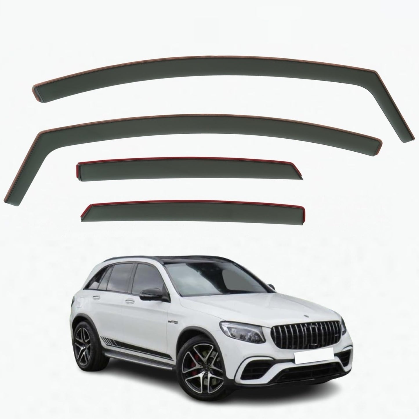 Set Of 4 Wind Deflectors Compatible with MERCEDES-BENZ GLC-Class X253 2015 2016 2017 2018 2019 2020 2021 Models.
