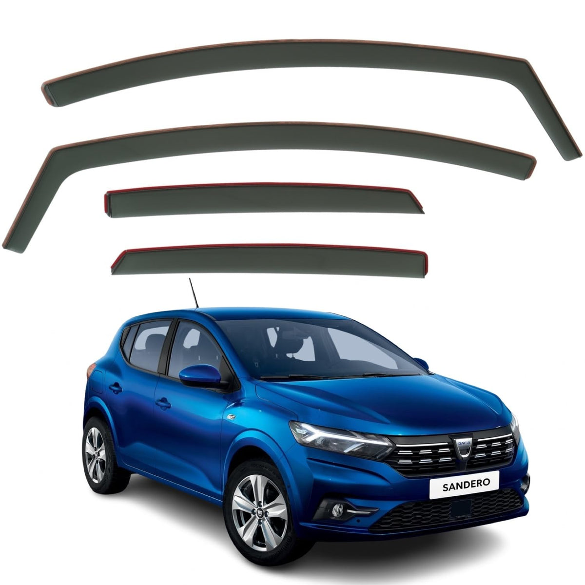 Dacia Sandero III Wind Deflectors 2021–2025, In-Channel