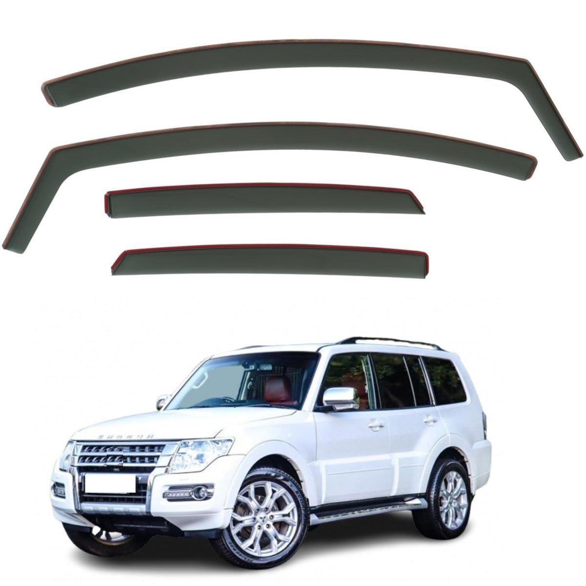 Mitsubishi Pajero Wind Deflectors 2008–2018, In-Channel