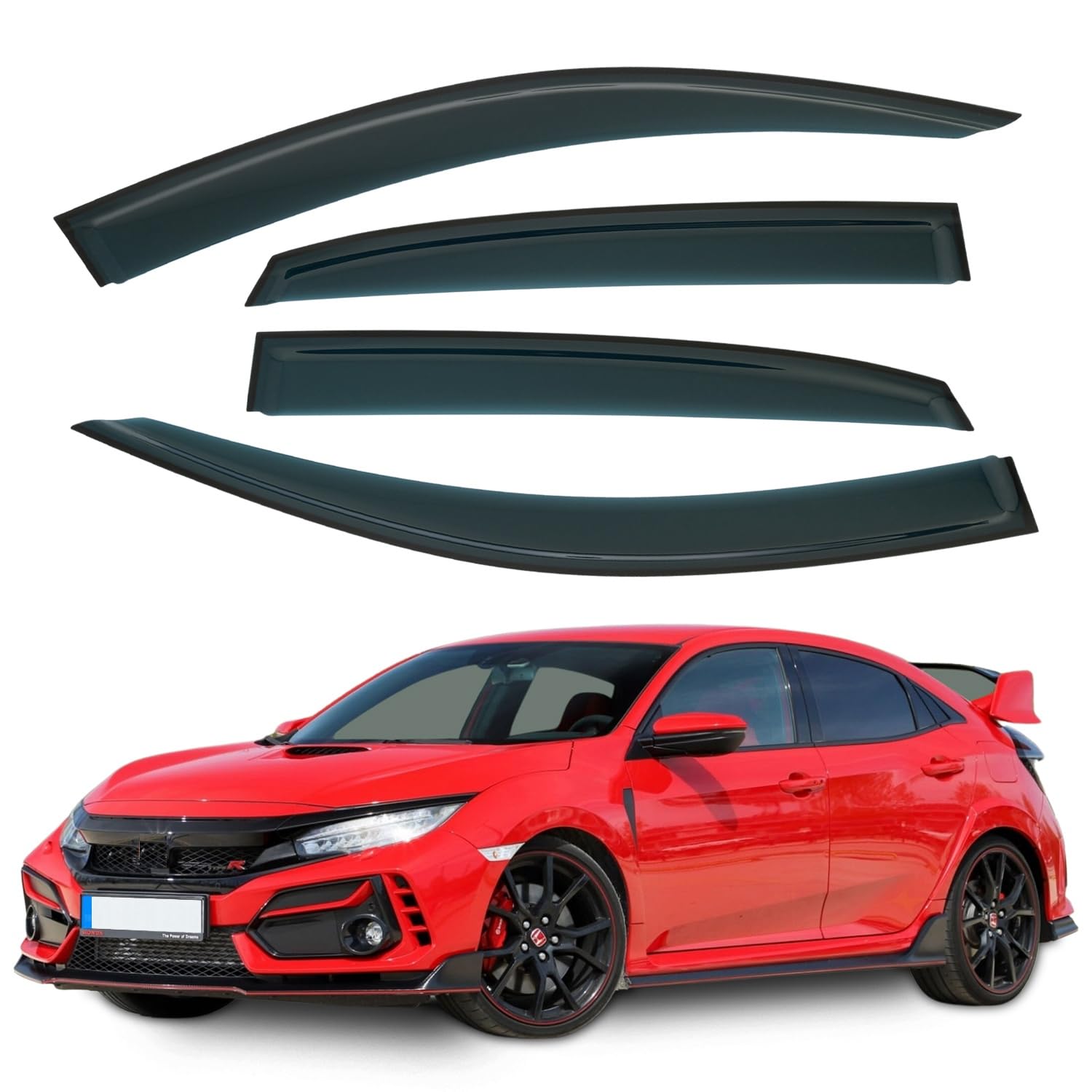 Honda Civic Type R Wind Deflectors 2017–2021, Out-Channel