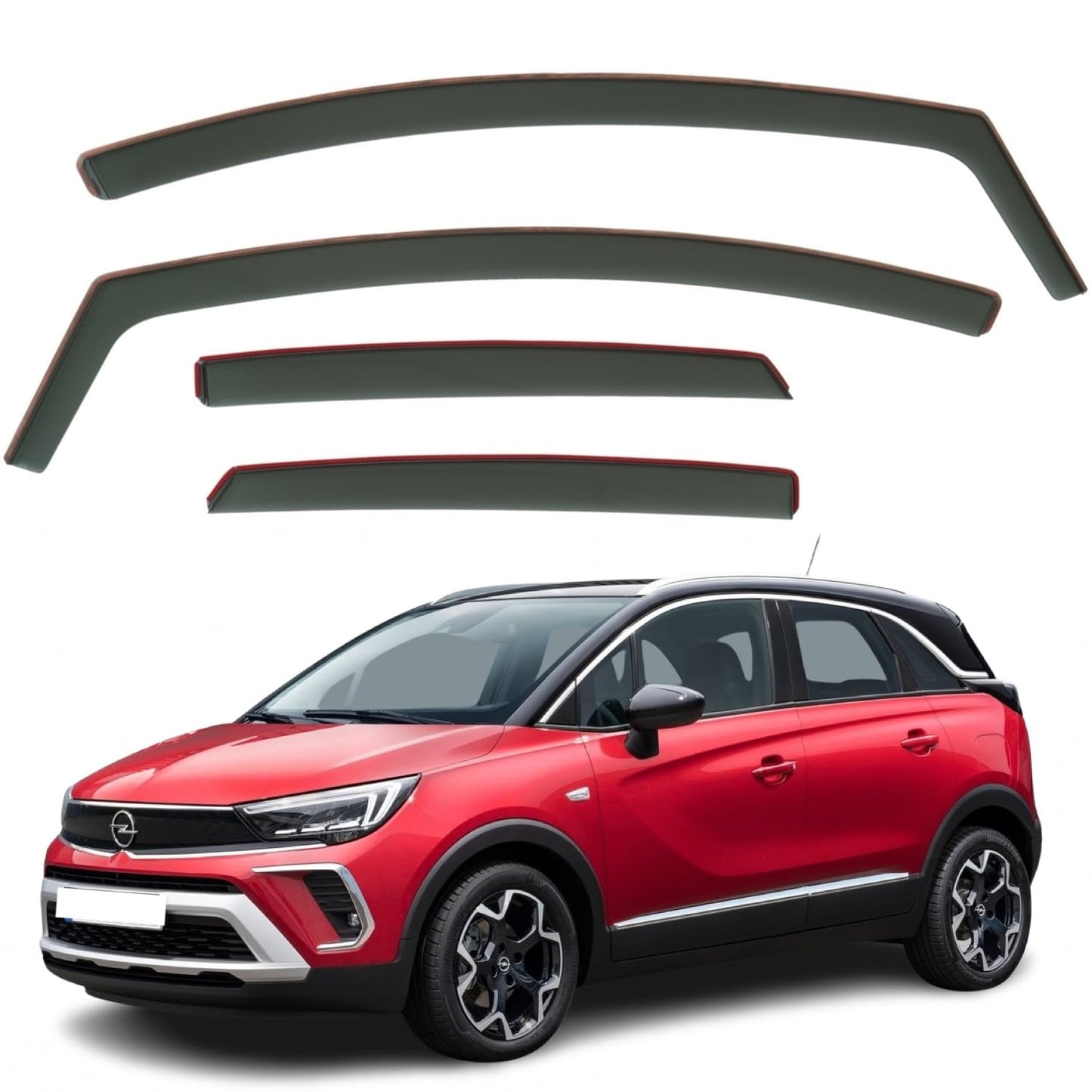Set Of 4 Wind Deflectors Compatible with VAUXHALL CROSSLAND Fits OPEL CROSSLAND Fits VAUXHALL CROSSLAND X 2017 2018 2019 2020 2021 2022 2023 Models