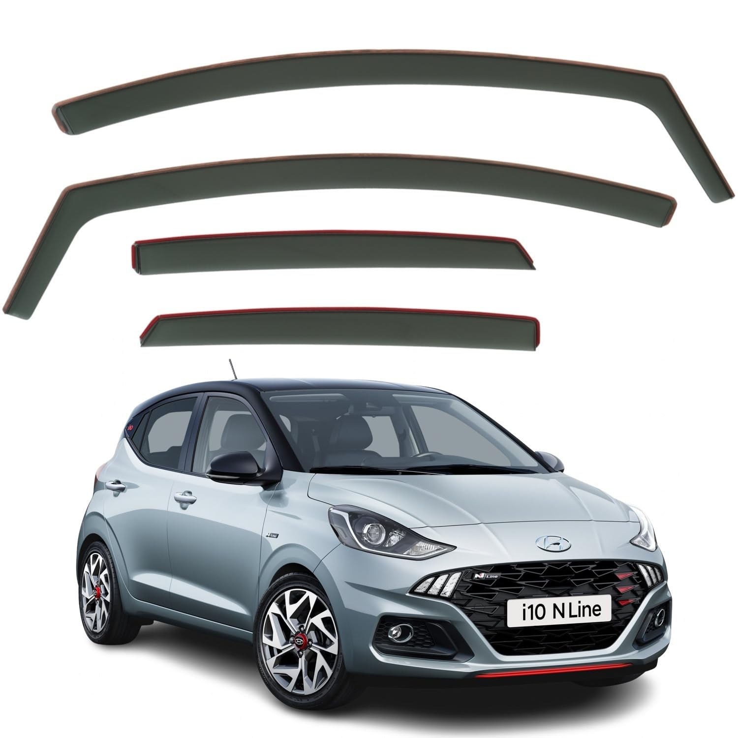 Hyundai i10 Wind Deflectors 2020–2025, In-Channel
