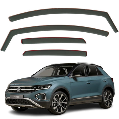 Set Of 4 Wind Deflectors Compatible with VOLKSWAGEN T-ROC 5-door SUV 2018 2019 2020 2021 2022 2023 2024 Models.