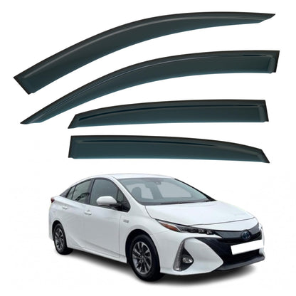 Set Of 4 STICK-ON Wind Deflectors Compatible with TOYOTA PRIUS XW50 2016 2017 2018 2019 2020 2021 2022 Models.