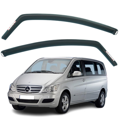 Set Of 2 Wind Deflectors Compatible with MERCEDES-BENZ VITO VIANO W639 2004 2005 2006 2007 2008 2009 2010 2011 2012 2013 Models