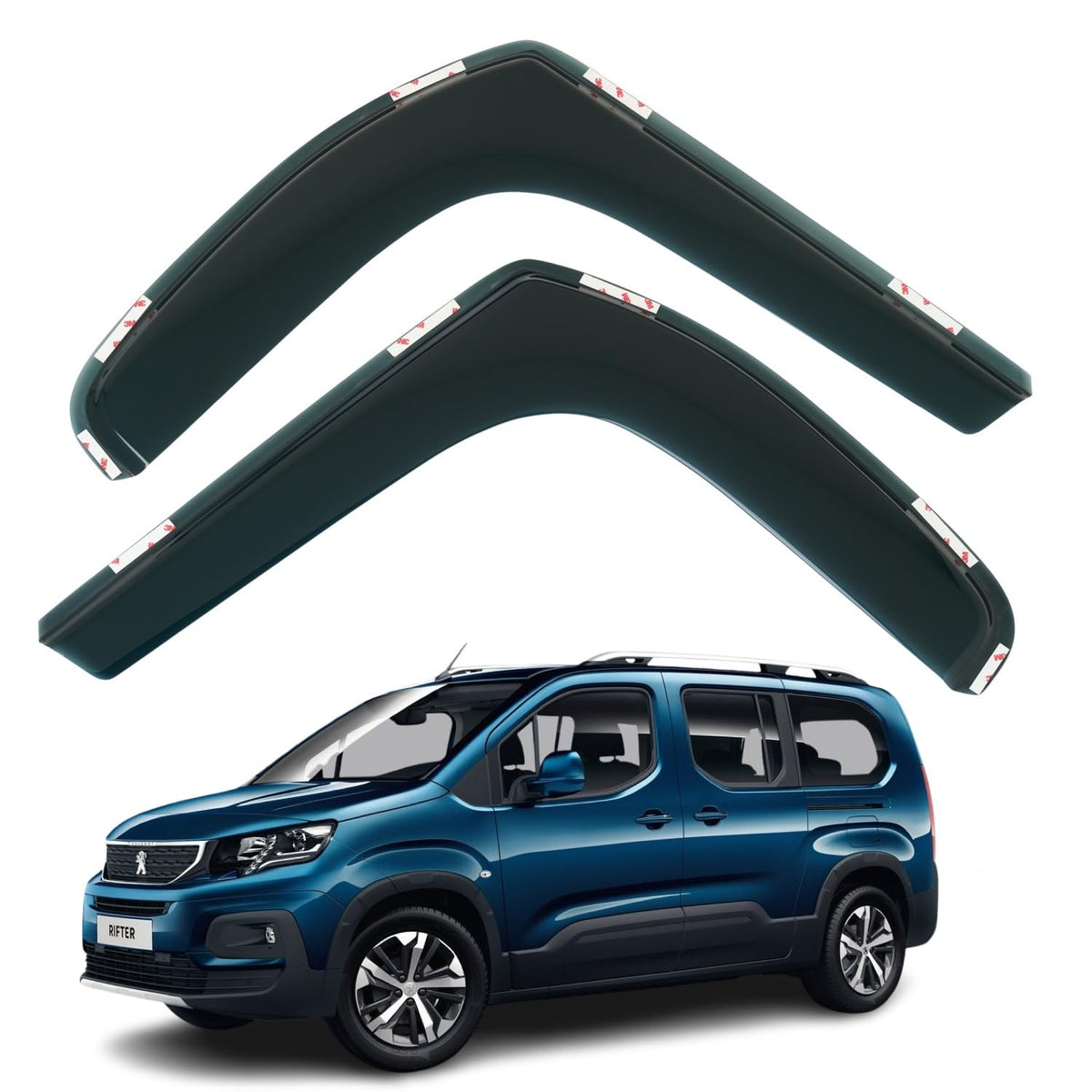Peugeot Partner MK3 Wind Deflectors 2018–2025, In-Channel