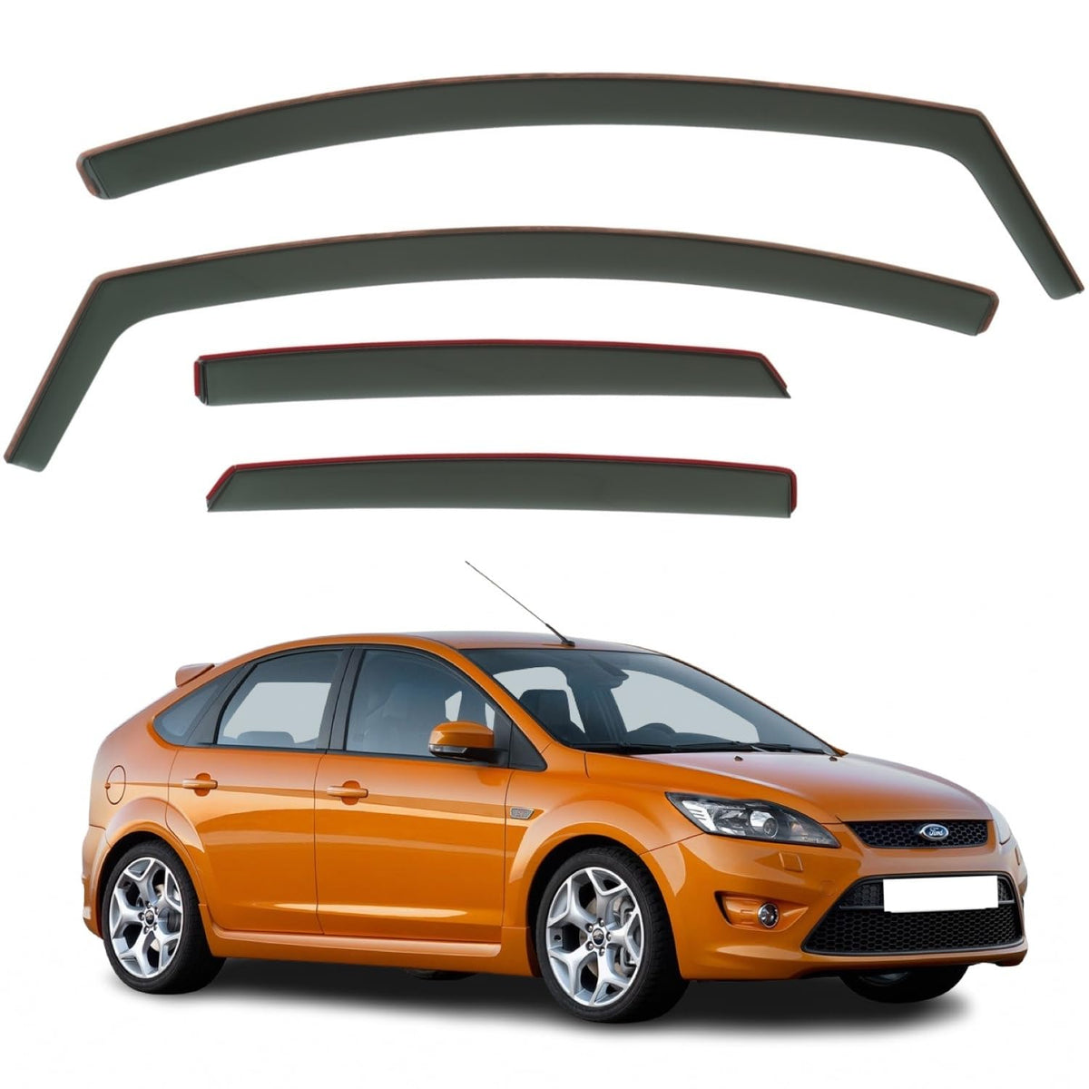 Ford Focus MK2 Wind Deflectors 2004–2011, In-Channel
