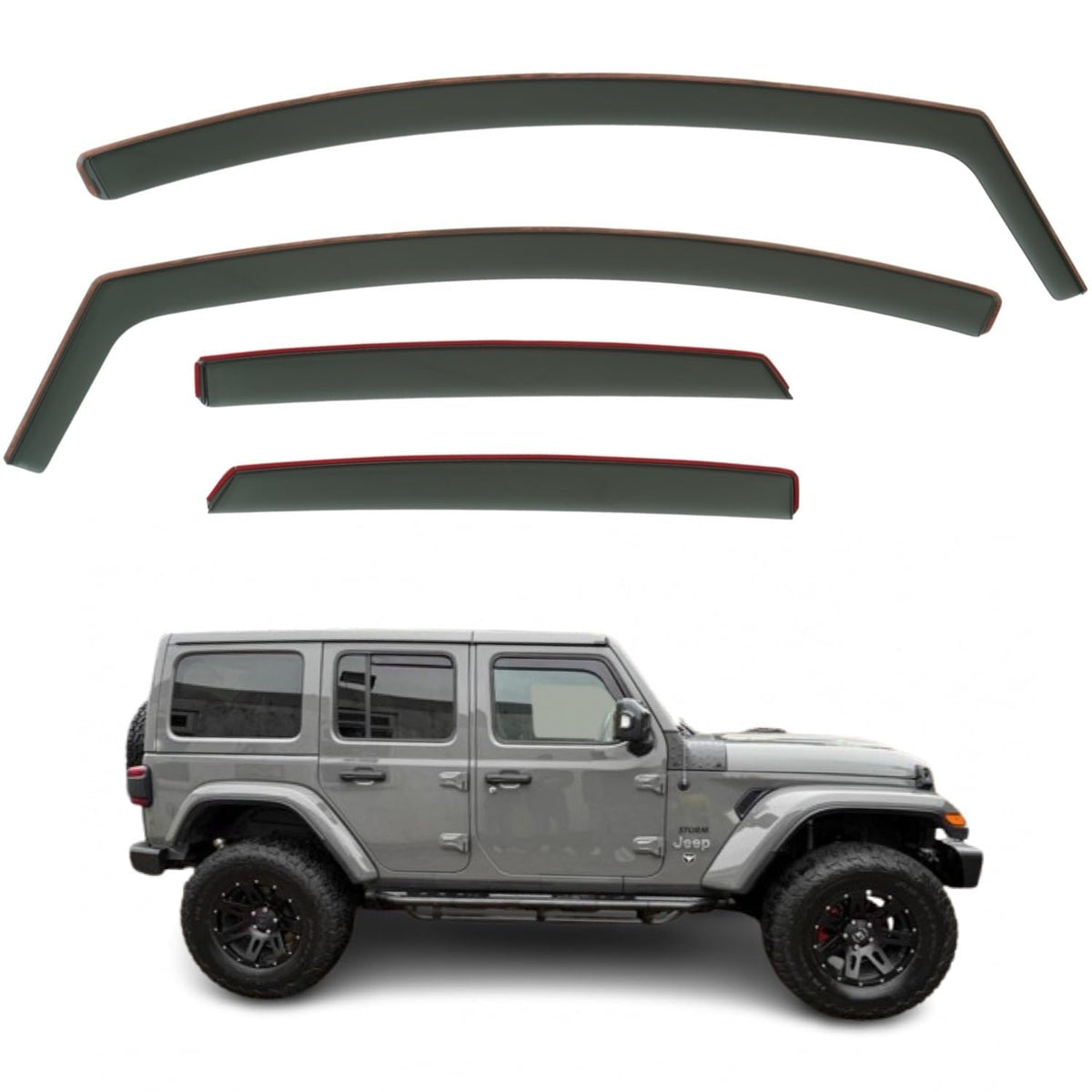 Jeep Wrangler Wind Deflectors 2018–2025, In-Channel