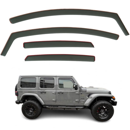 Set Of 4 Wind Deflectors Compatible with JEEP WRANGLER 5-door SUV 2018 2019 2020 2021 2022 2023 2024 2025 Models.