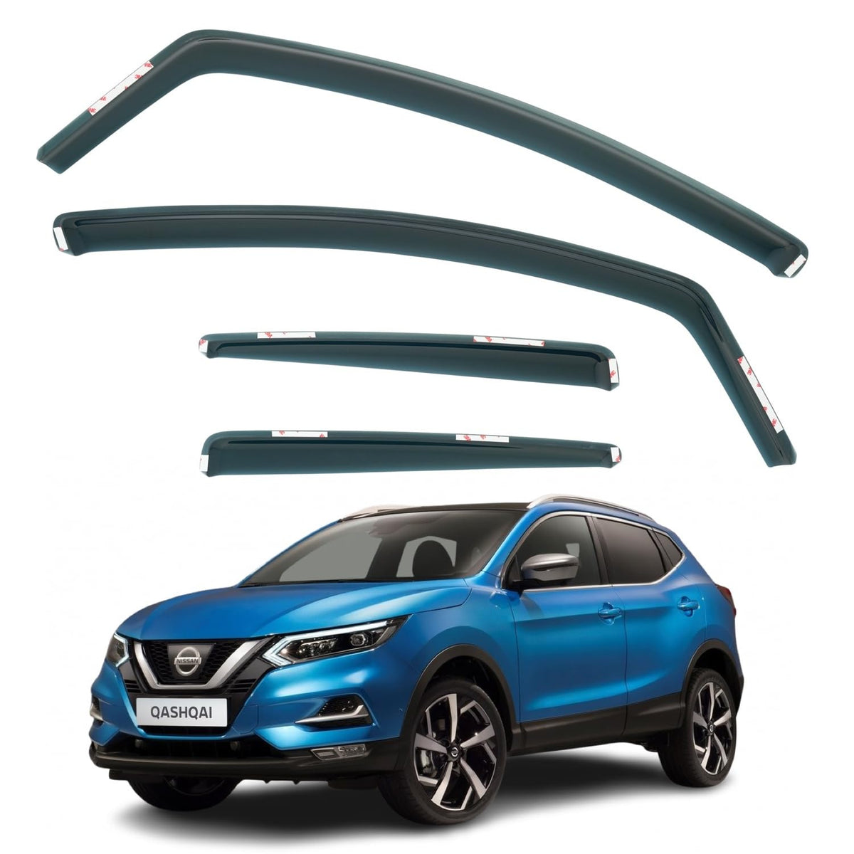 Nissan Qashqai Wind Deflectors 2014–2021, In-Channel