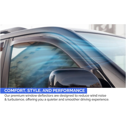 AirFlux Set Of 2 Wind Deflectors Compatible with FORD TRANSIT CONNECT MK2 2014 2015 2016 2017 2018 2019 2020 2021 2022 2023 Models.